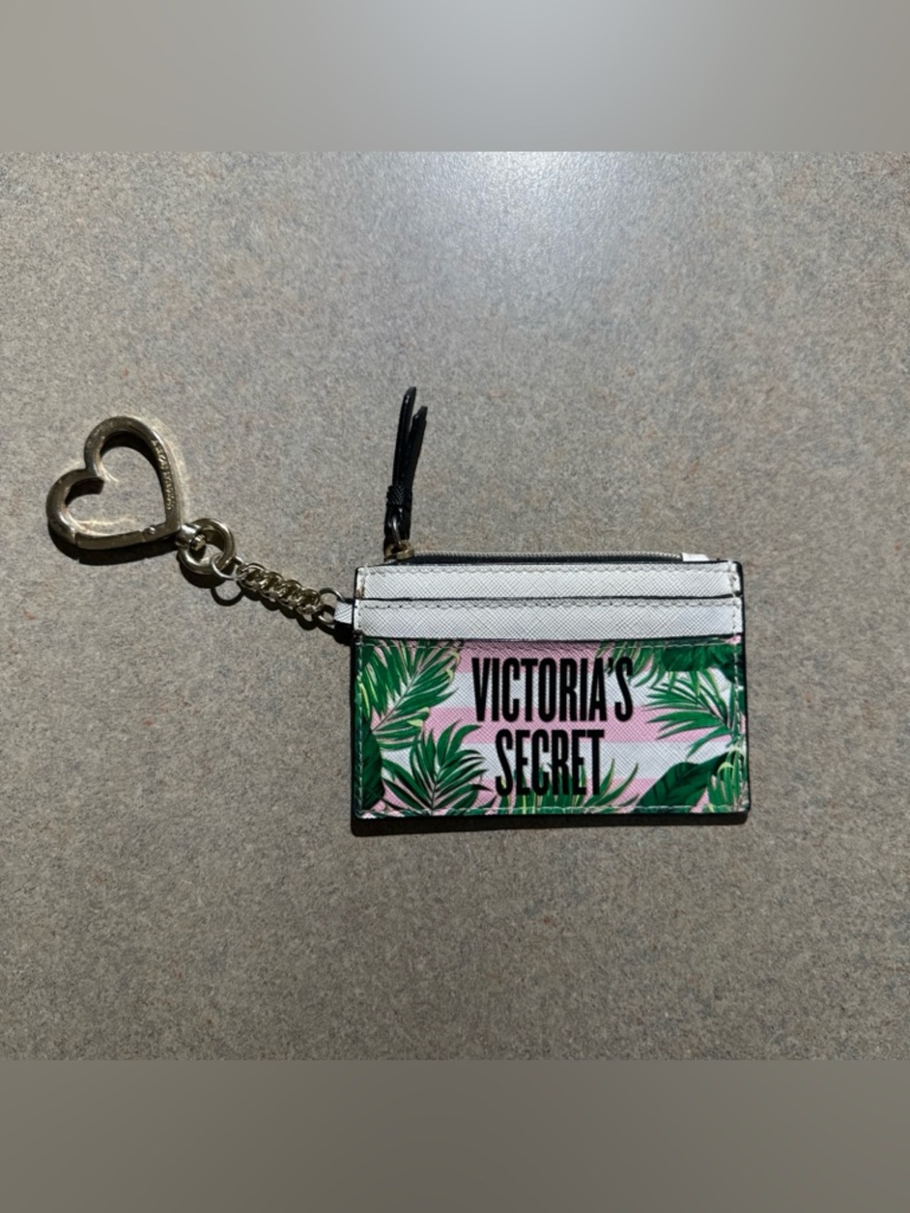Victoria’s Secret Tropical Card Holder Wallet Case Keychain Charm